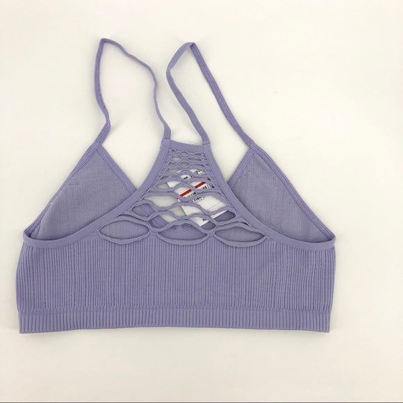 Free People Ribbed Bralette XS S New Purple - Picture 2 of 3